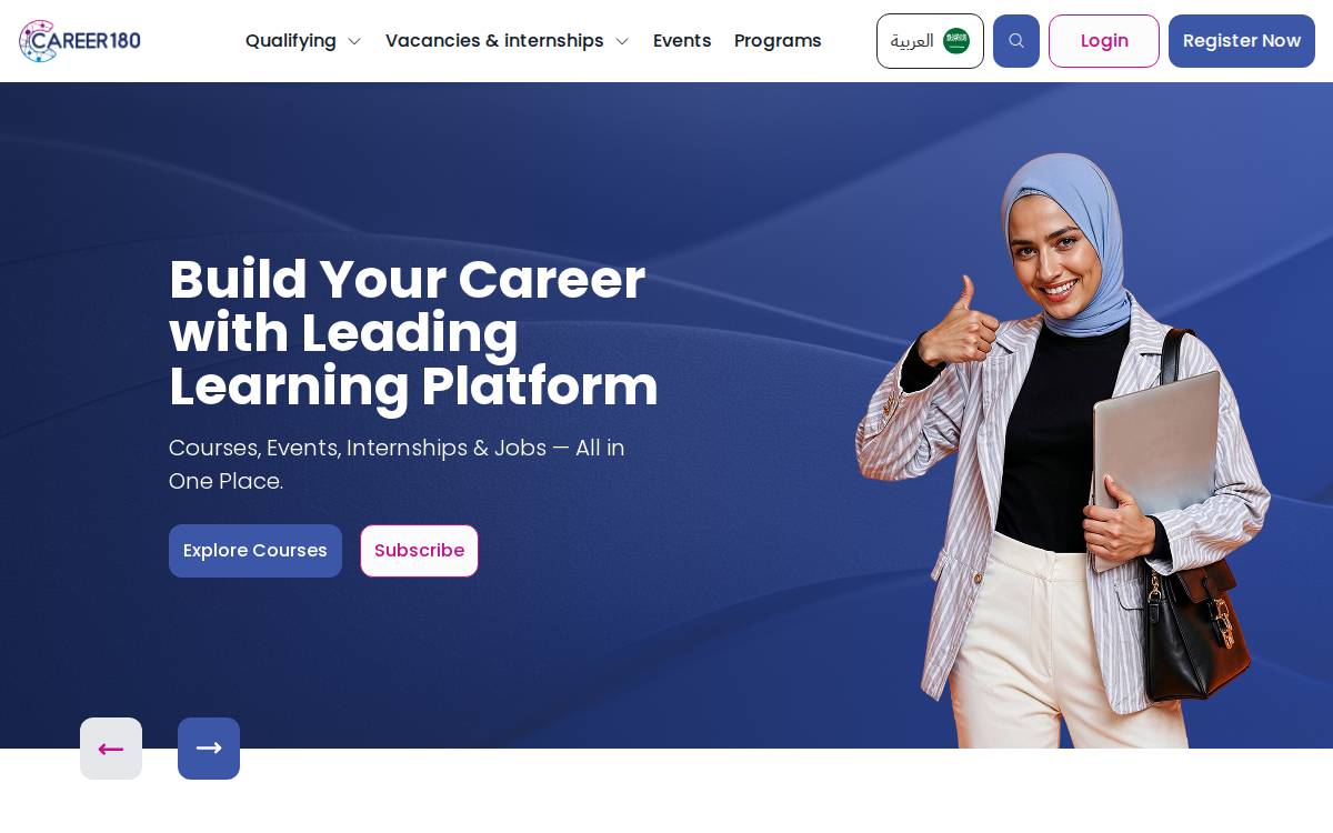 Career 180 website preview