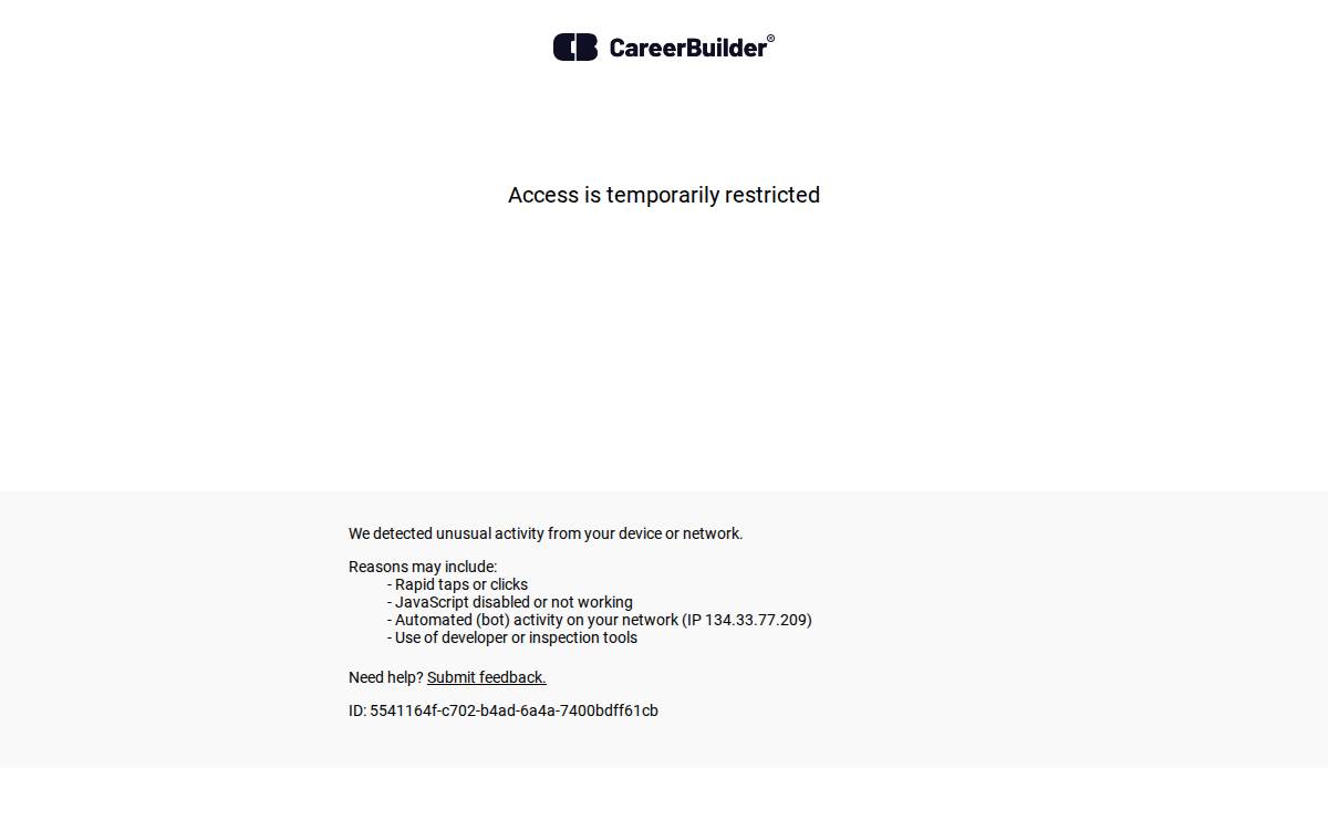 CareerBuilder website preview