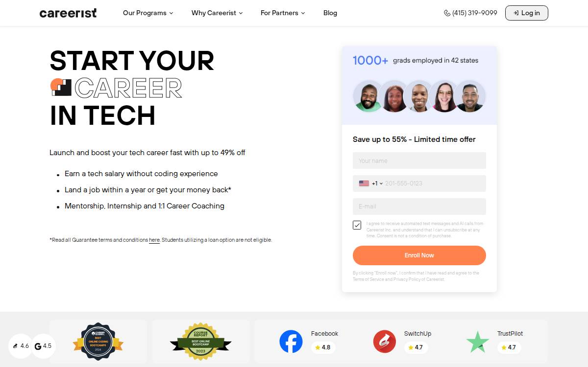 Careerist website preview