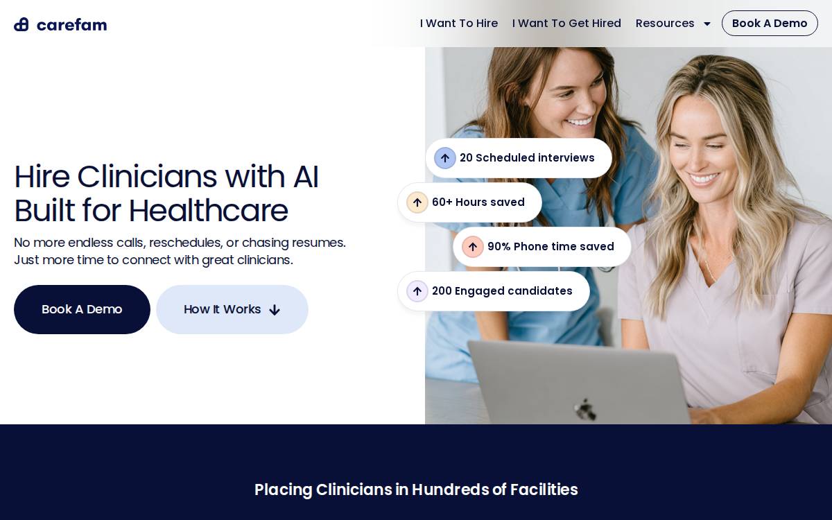 Carefam website preview