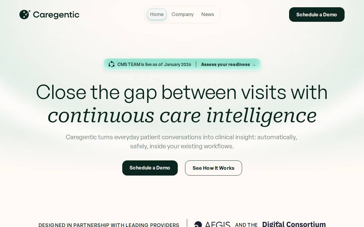 Caregentic website preview