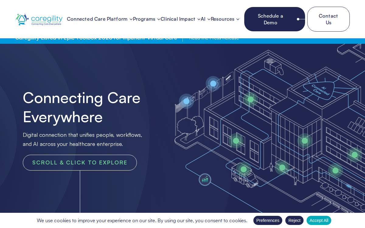 Caregility website preview