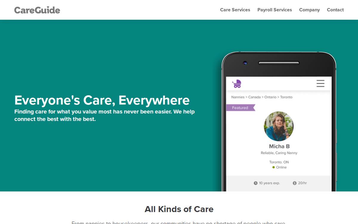 Careguide website preview