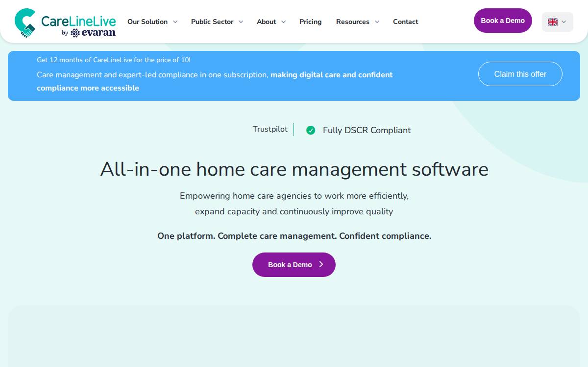 Carelinelive website preview