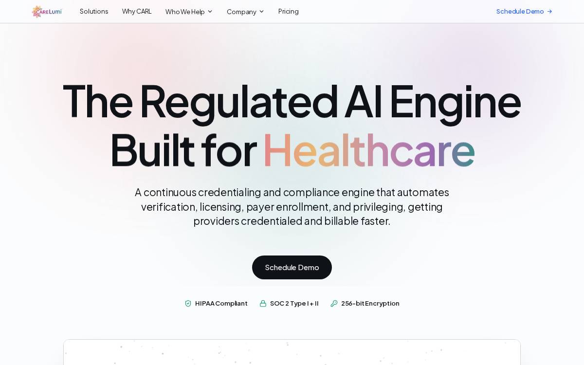 Carelumi website preview