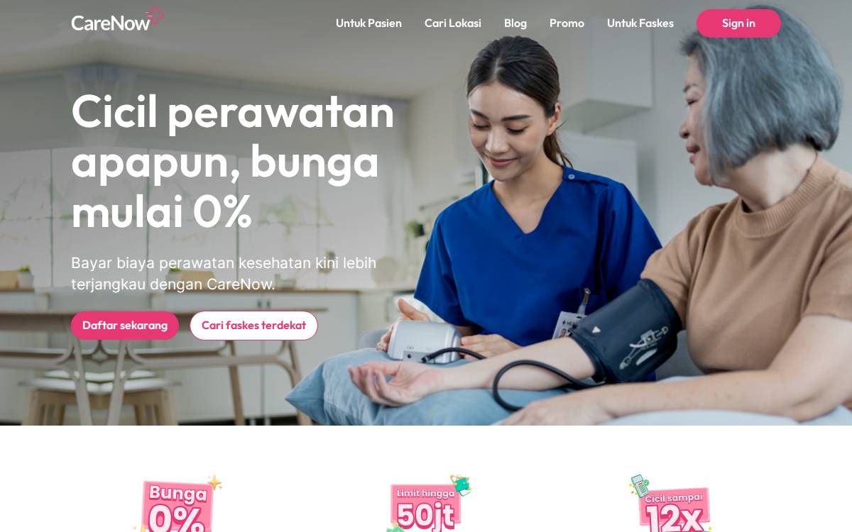 CareNow website preview