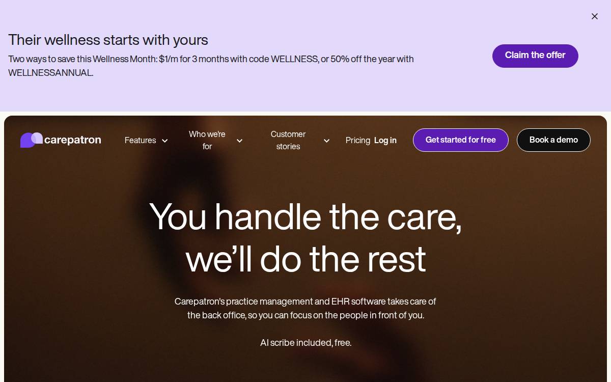 Carepatron website preview
