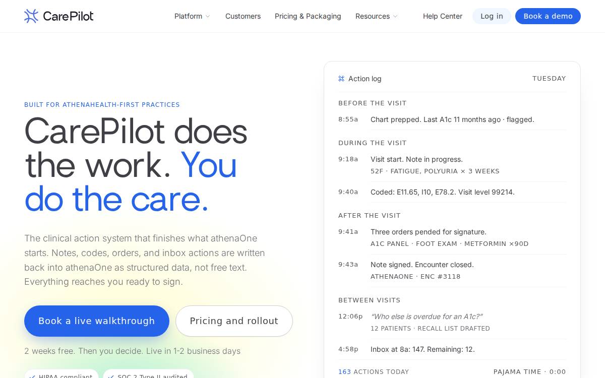 CarePilot website preview