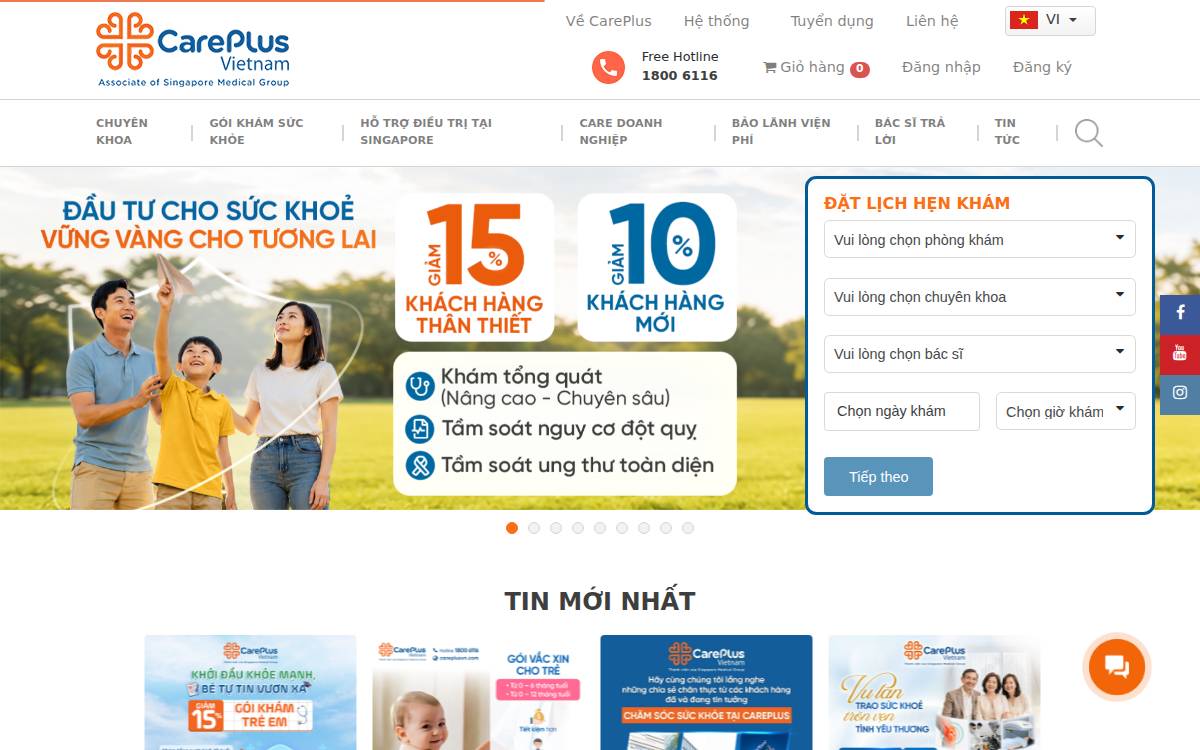 Careplusvn website preview