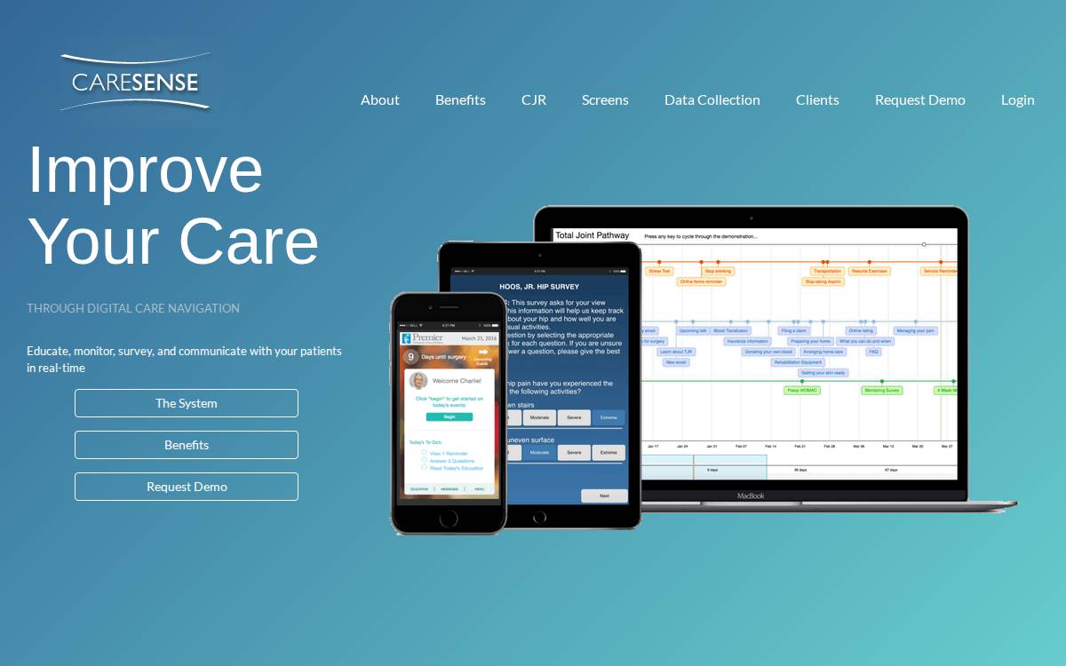 Caresense website preview