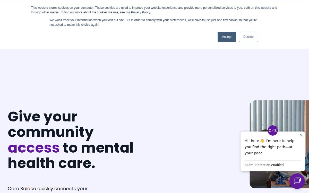 Caresolace.org website preview