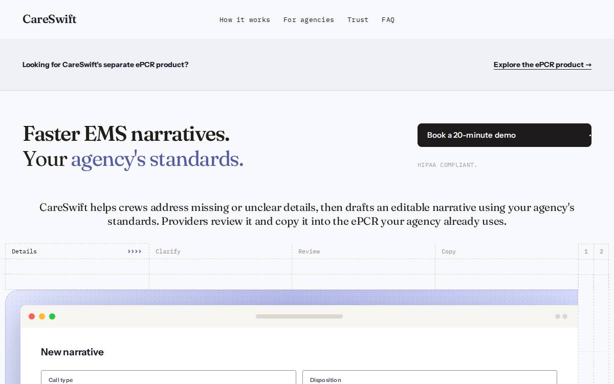 CareSwift website preview
