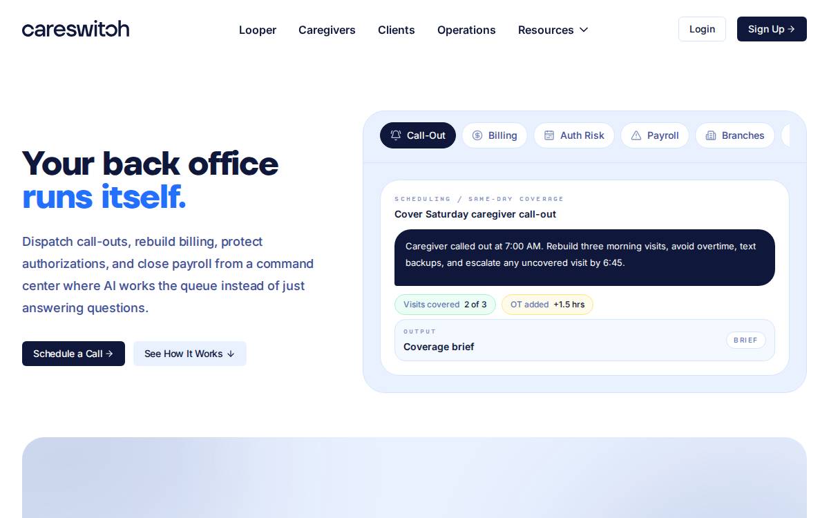 Careswitch Health false website preview