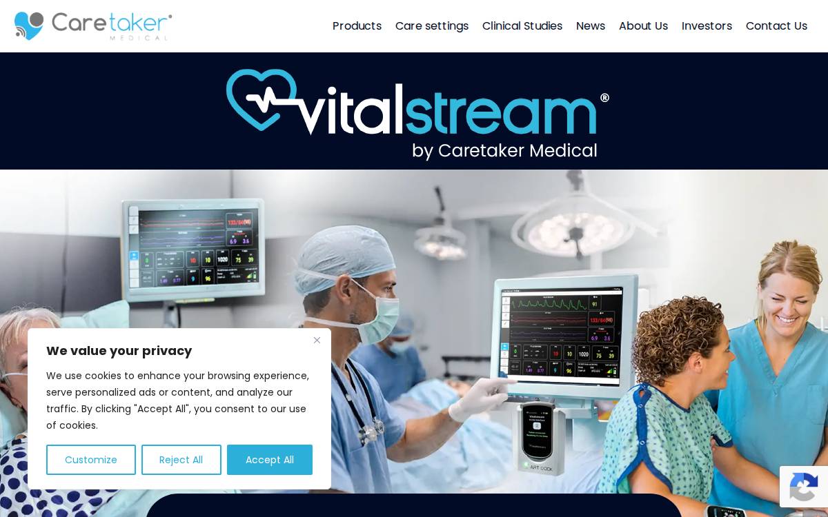 Caretaker Medical website preview