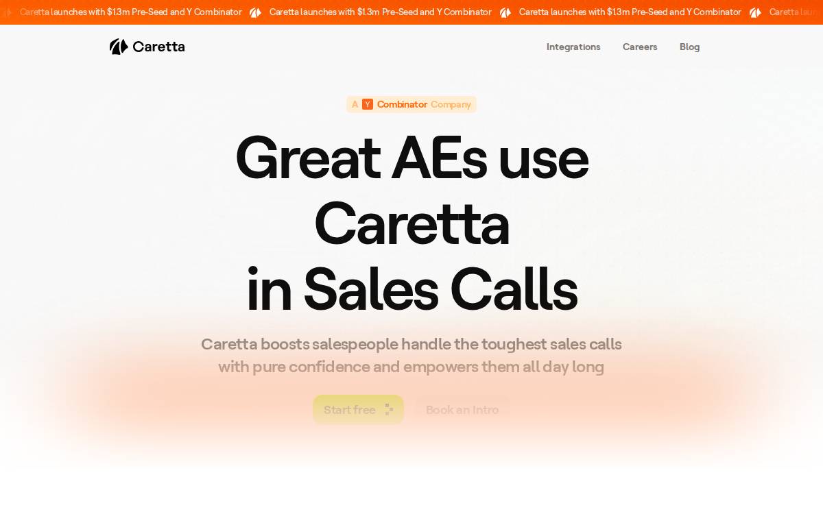 Caretta website preview