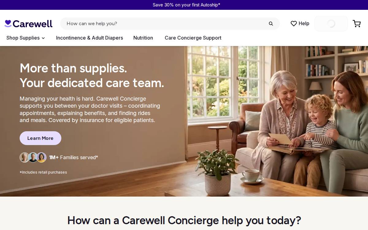 Carewell website preview