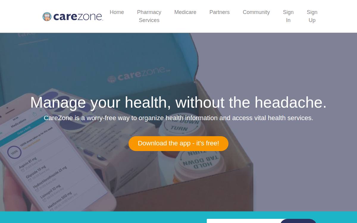 Carezone website preview