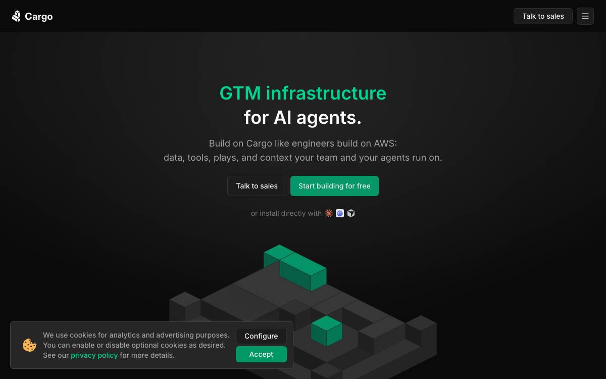 Cargo website preview