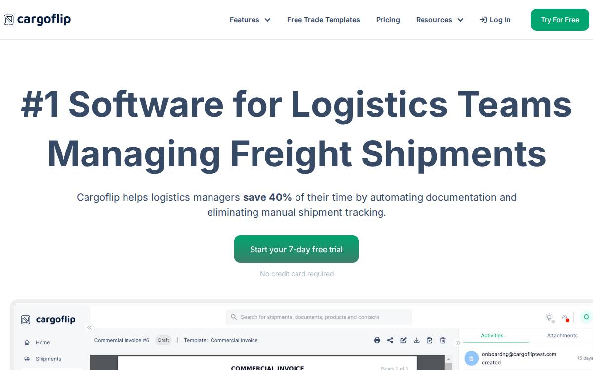 Cargoflip website preview