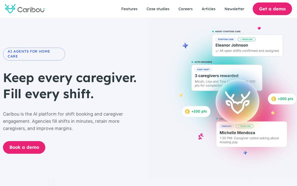Caribou website preview
