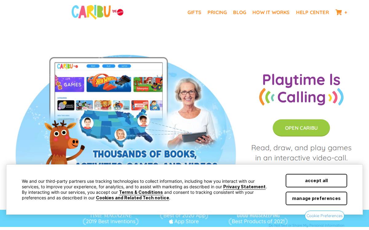 Caribu website preview
