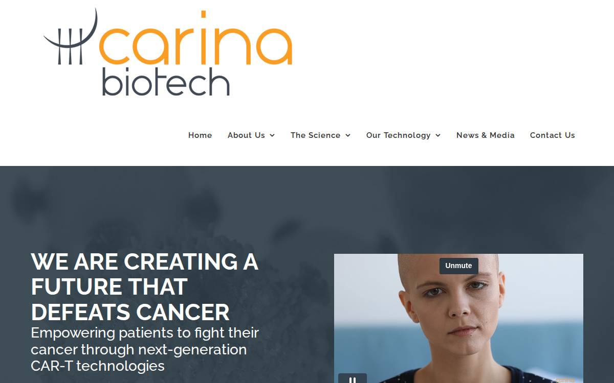 Carina Biotech website preview