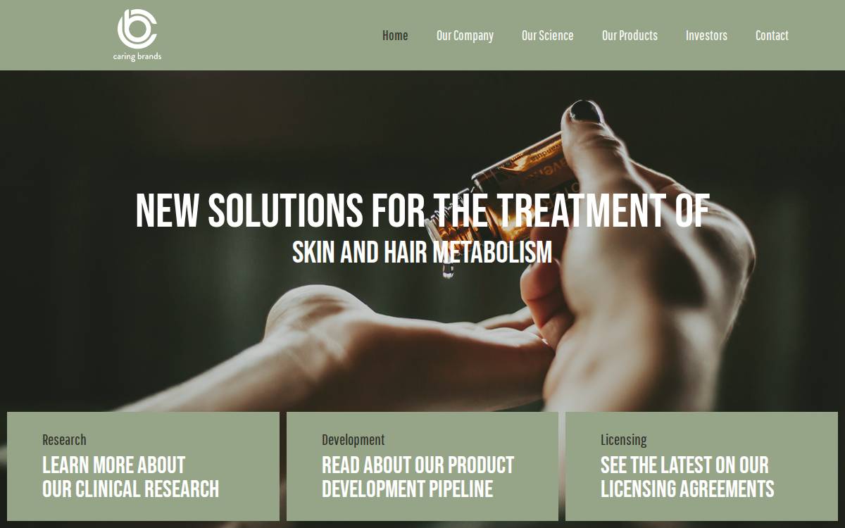 Caring Brands website preview
