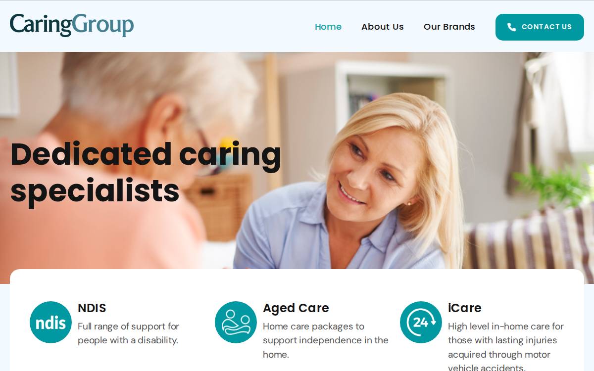 Caring Group website preview