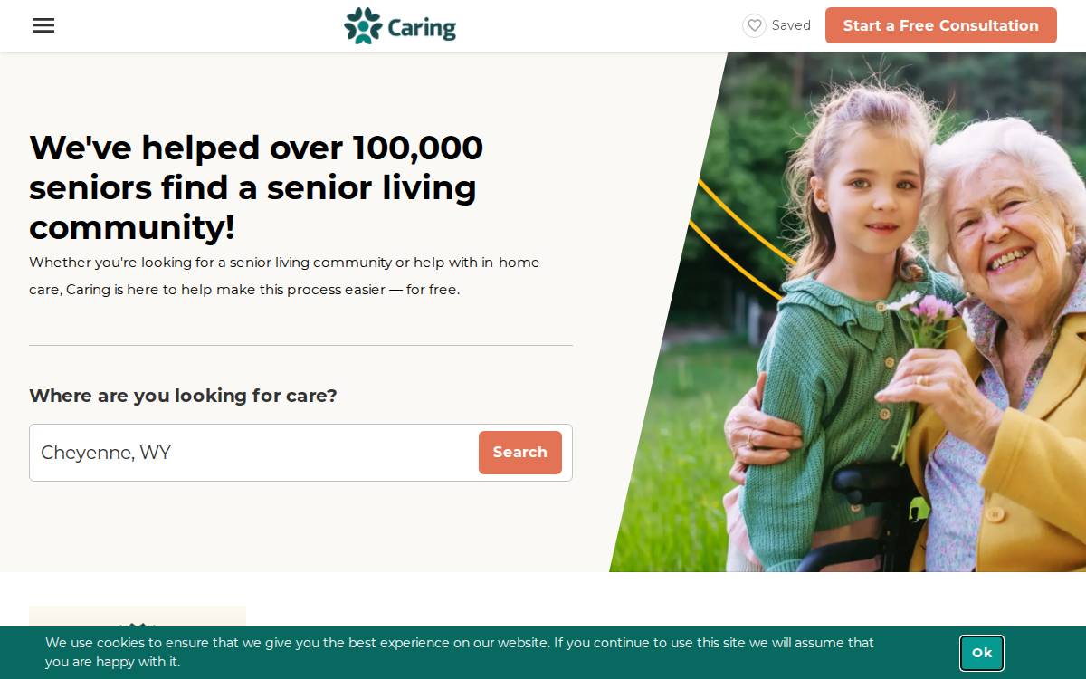 Caring website preview
