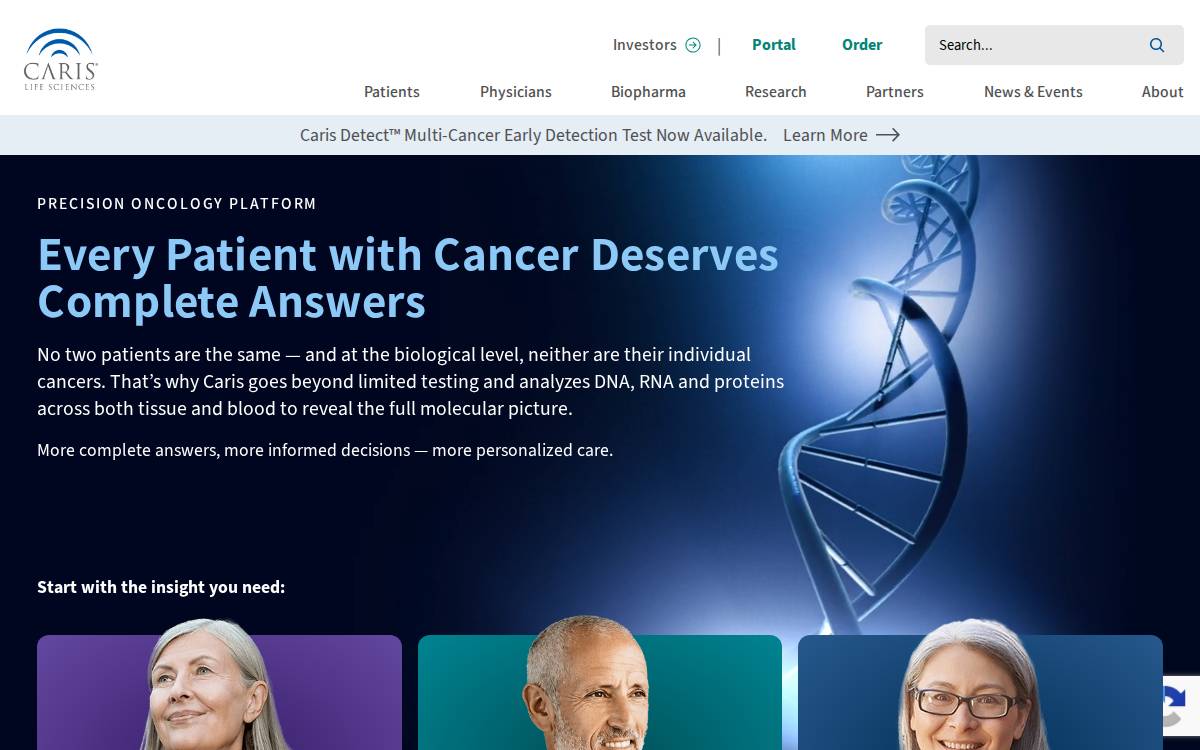 Caris Life Sciences website preview