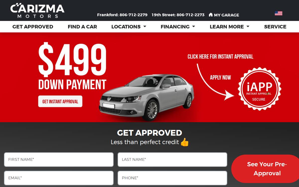 Carizma Motors, LLC website preview