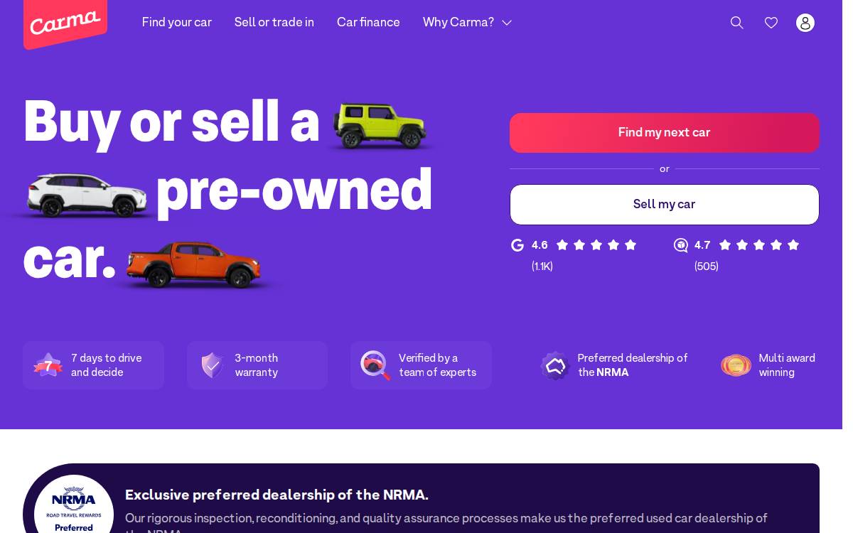 Carma website preview