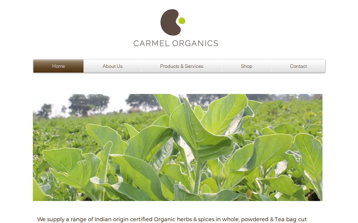Carmel Organics website preview