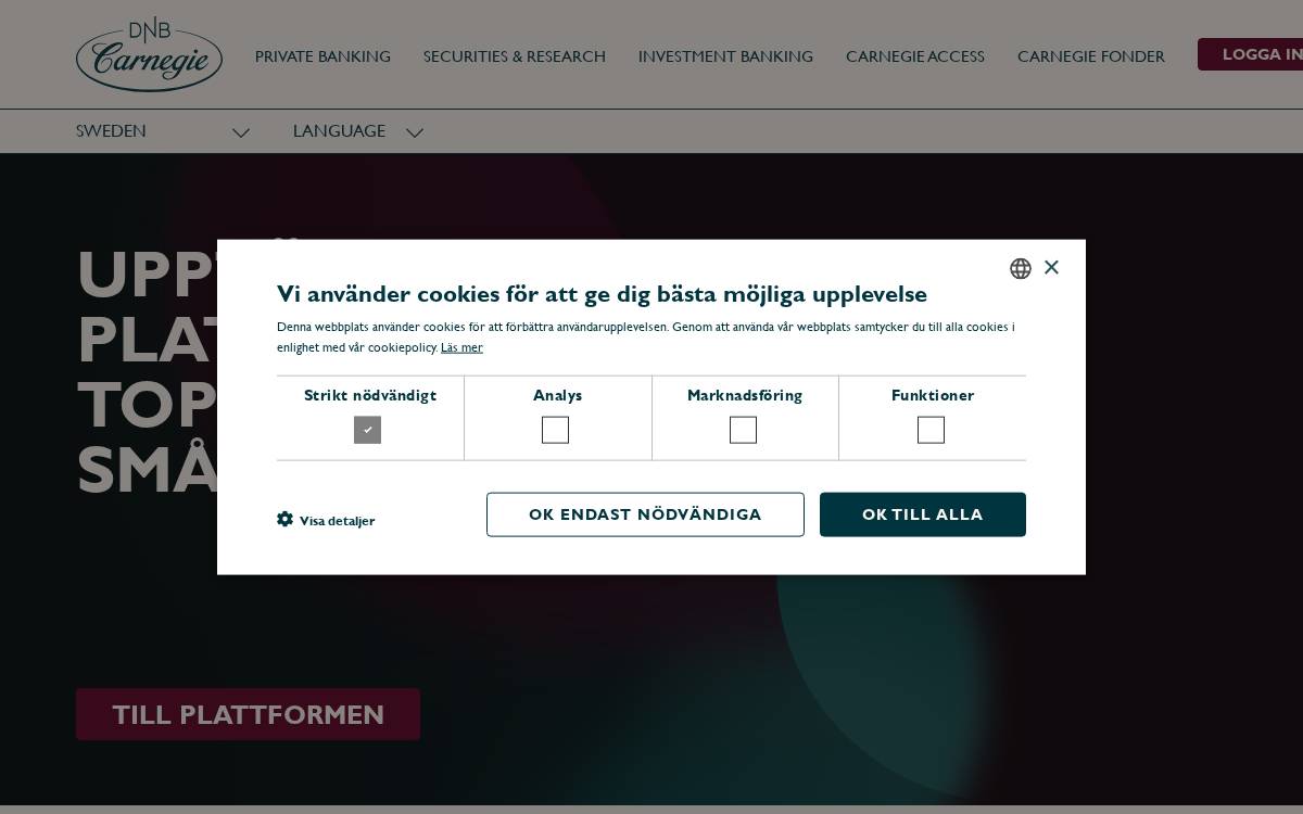 Carnegie Investment Bank website preview