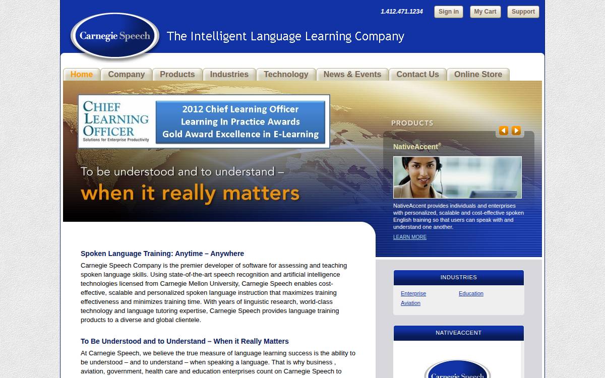 Carnegie Speech website preview