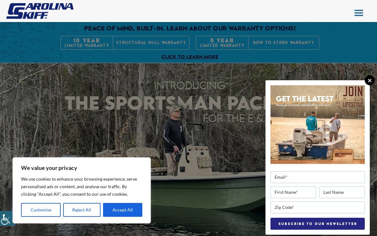 Carolina Skiff website preview