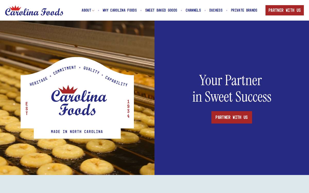 Carolinafoodsinc website preview