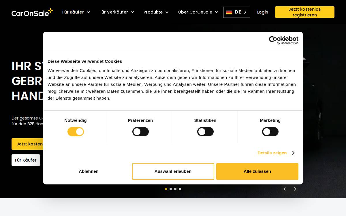 CarOnSale website preview