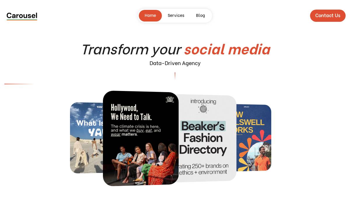 Carousel website preview