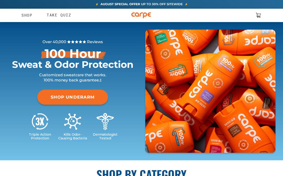 Carpe Lotion website preview
