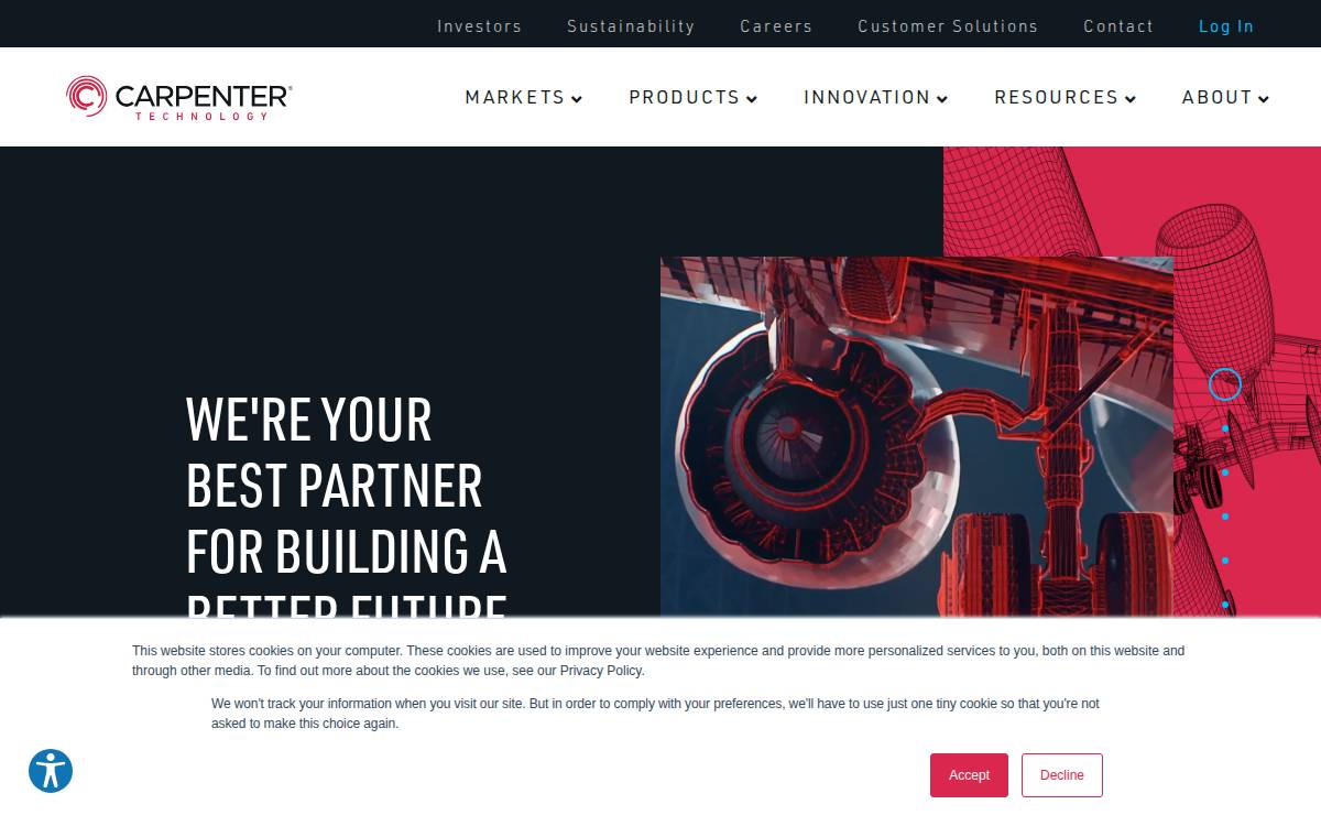 Carpenter Technology website preview
