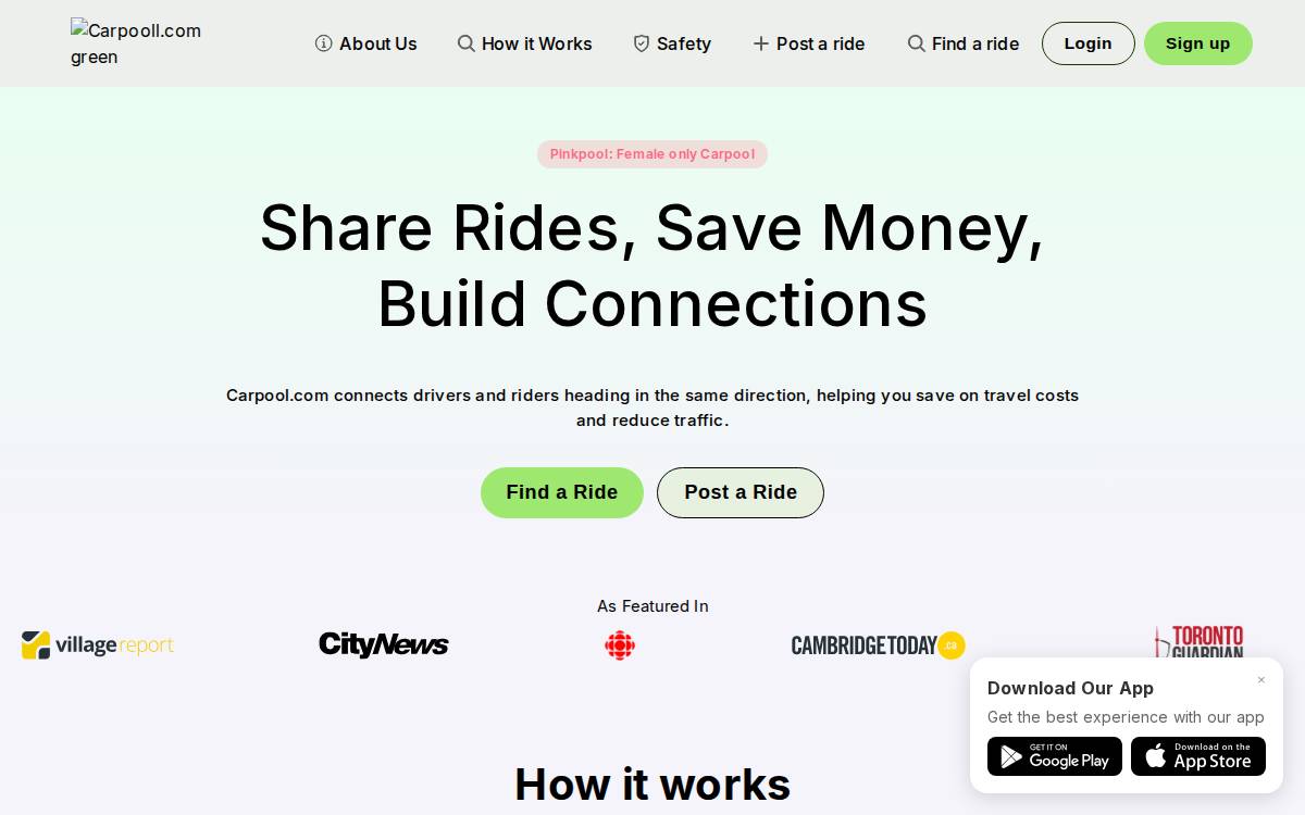 Carpooll.com Website website preview