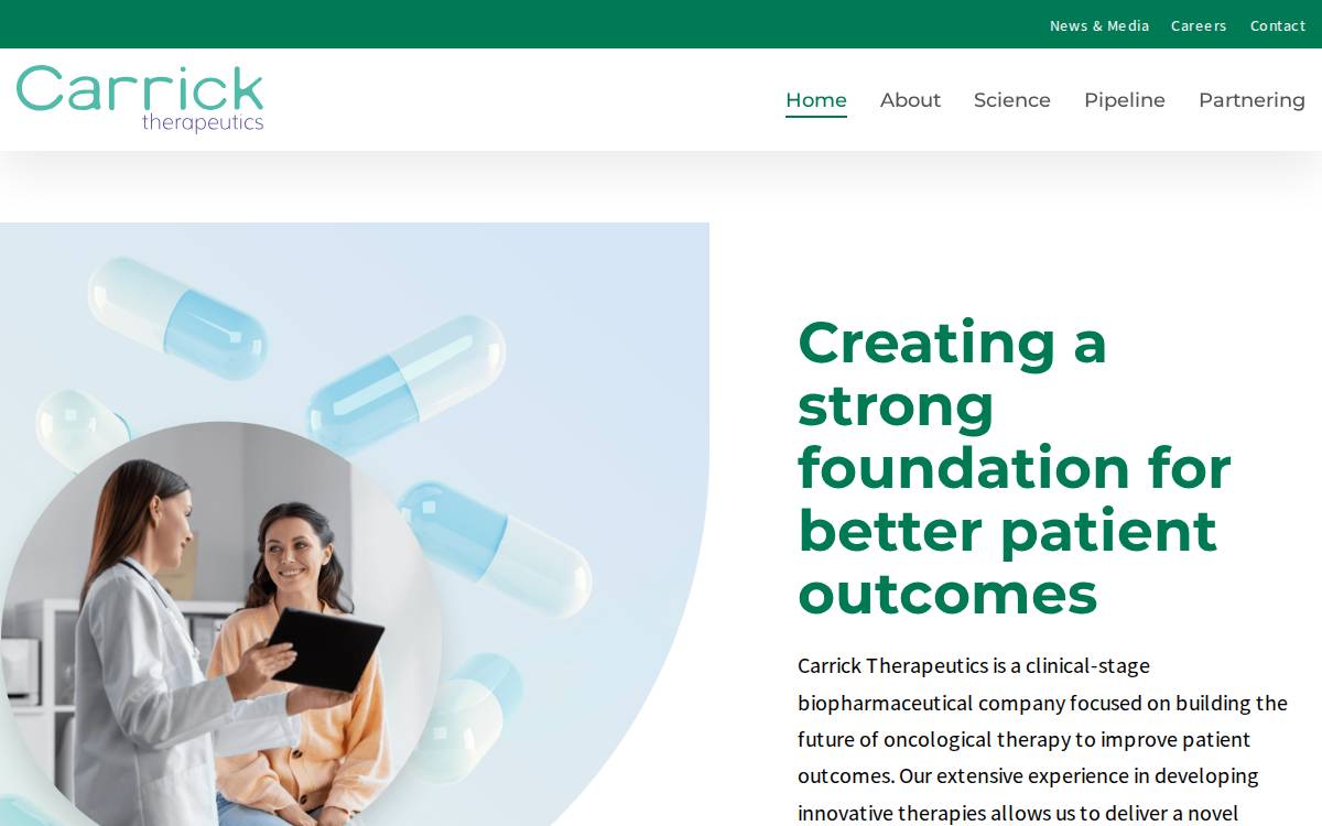 Carrick Therapeutics website preview