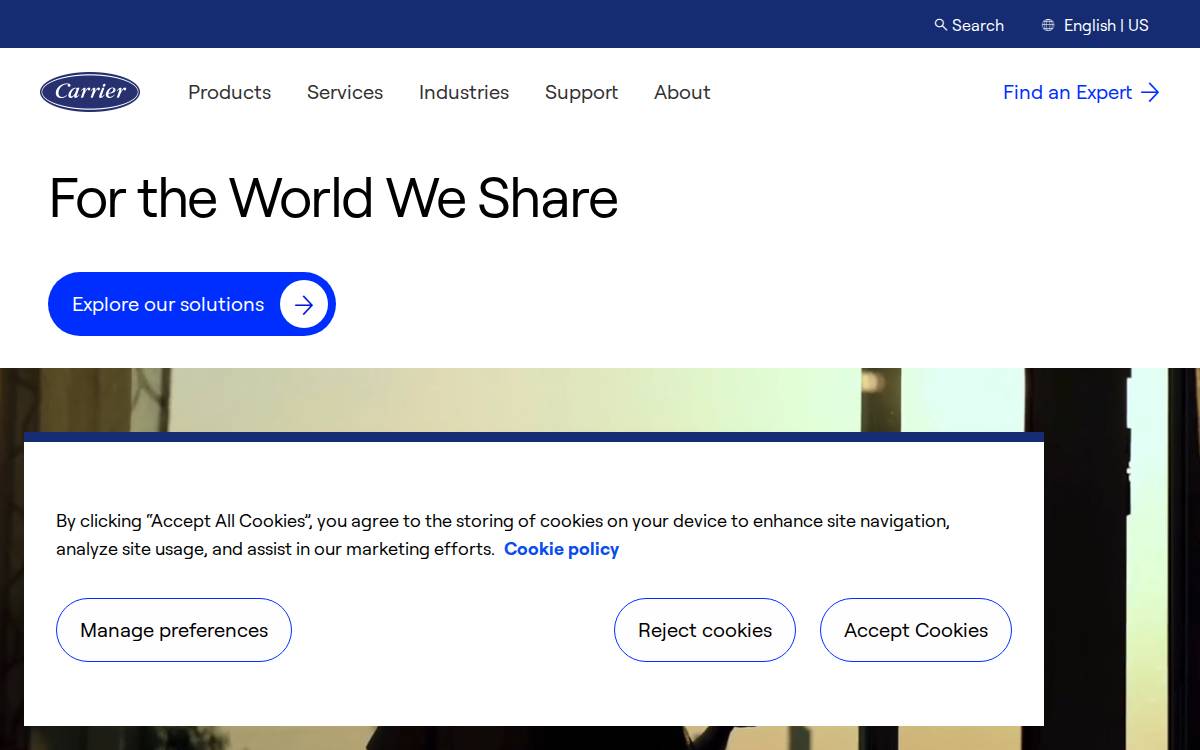 Carrier Global website preview