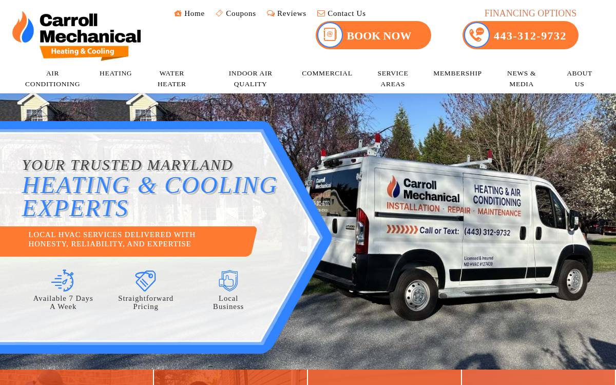 Carroll Mechanical website preview