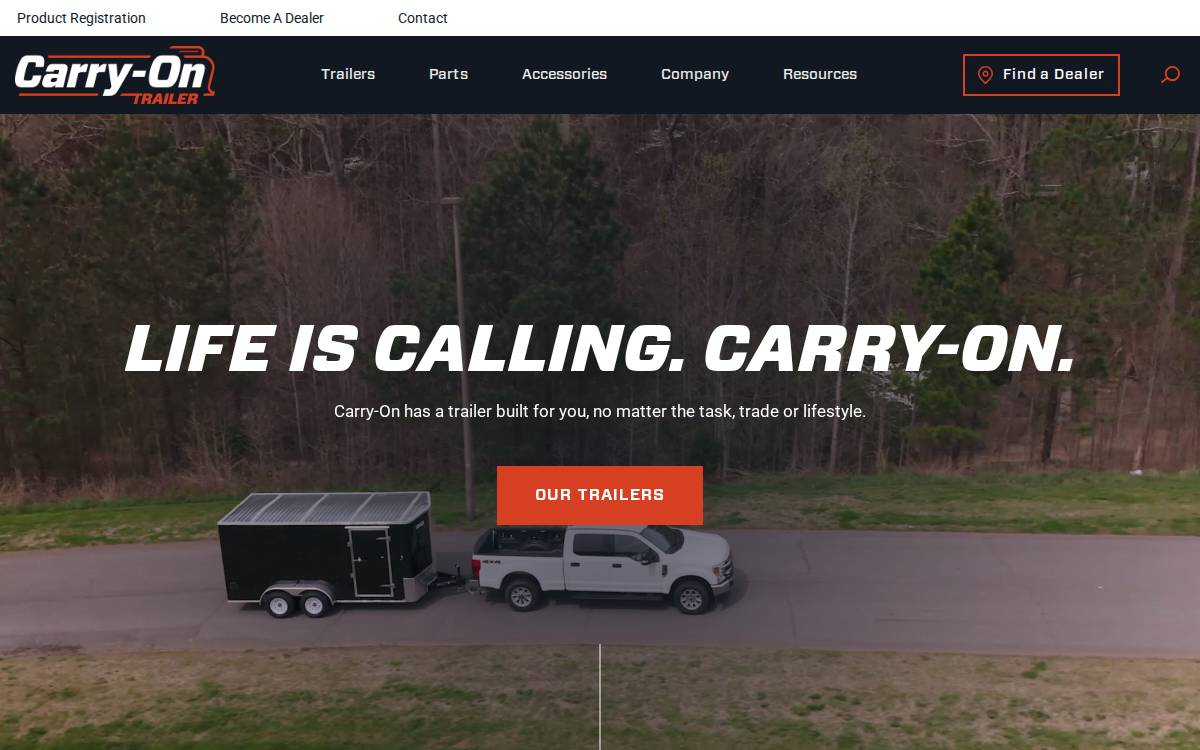Carry-On Trailer website preview