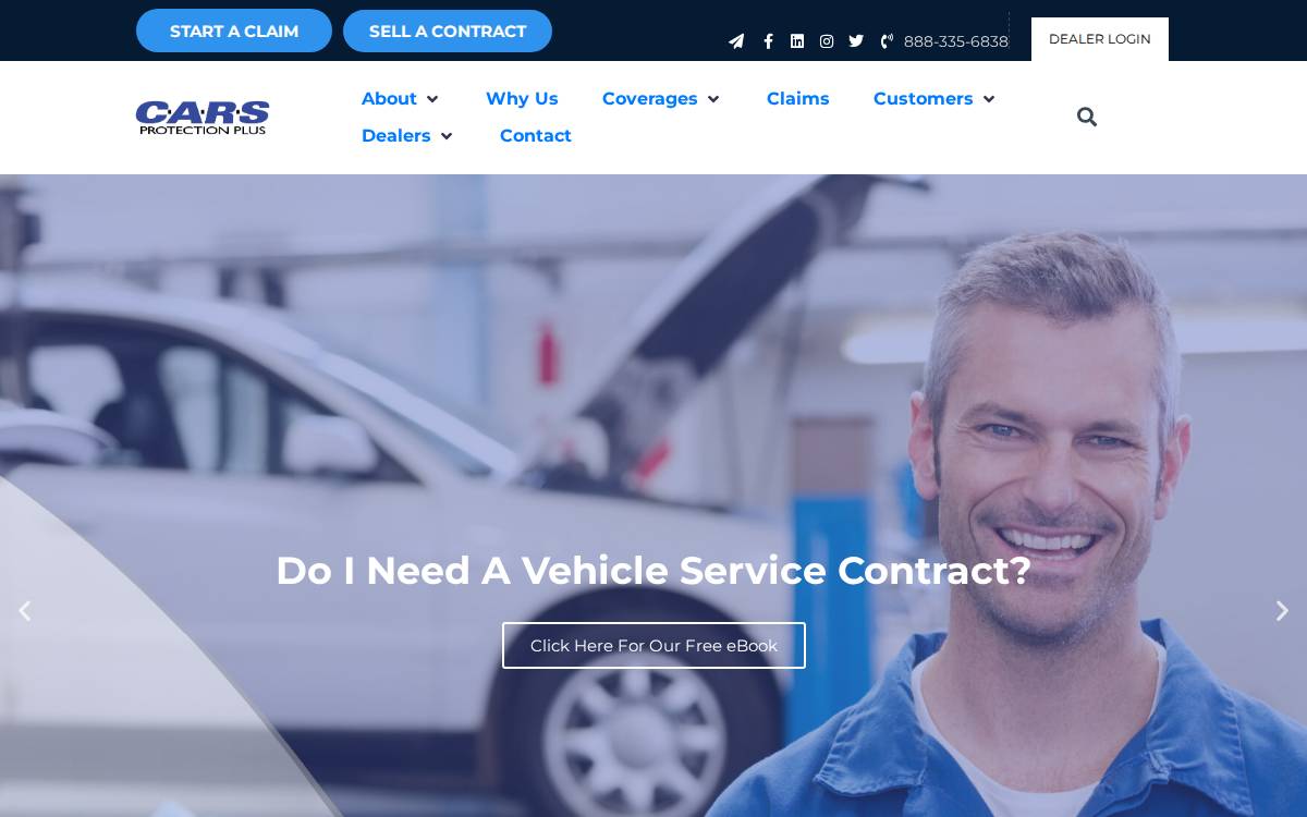 Cars Protection Plus website preview