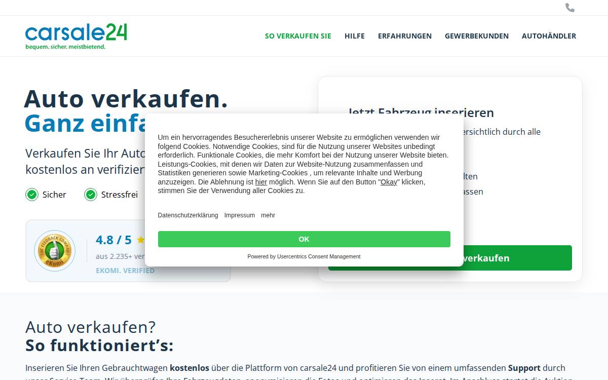 Carsale24 website preview