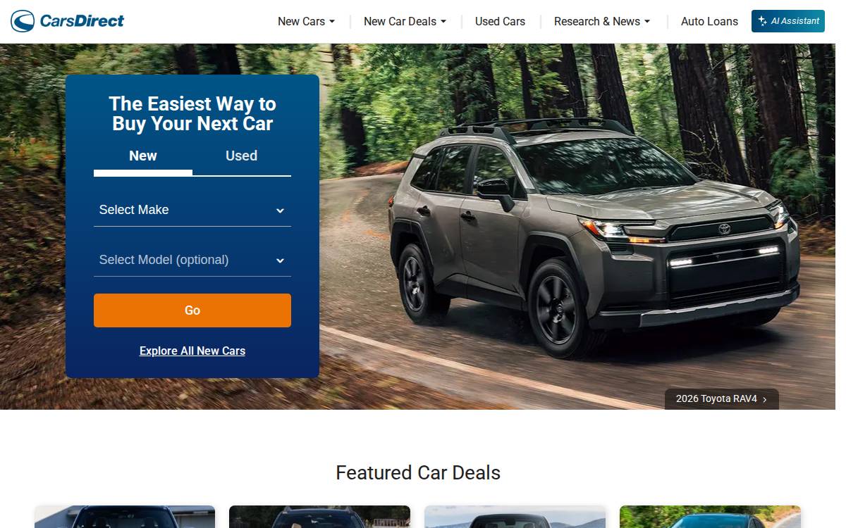 Cars Direct website preview