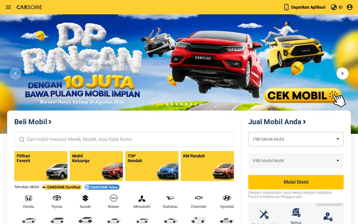 Carsome website preview
